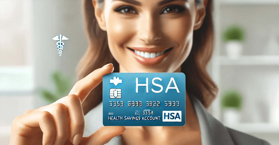 Female client showing her HSA card for massage 