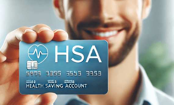 Guy smiling showing is HSA card for massage therapy